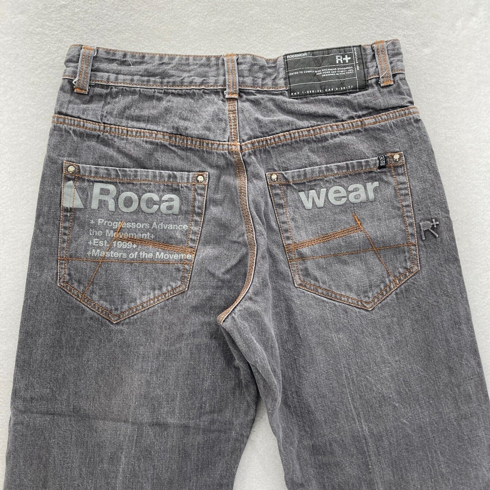 Vintage Rocawear Cropped Jeans Mens 36 Gray Denim Original Fit Baggy Loose Y2K - Picture 1 of 13